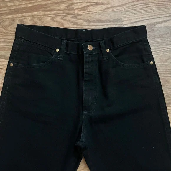 Men’s Black Wrangler Jeans Size 33 X 30 - Picture 4 of 6